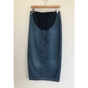 Motherhood maternity maxi blue denim skirt Size S